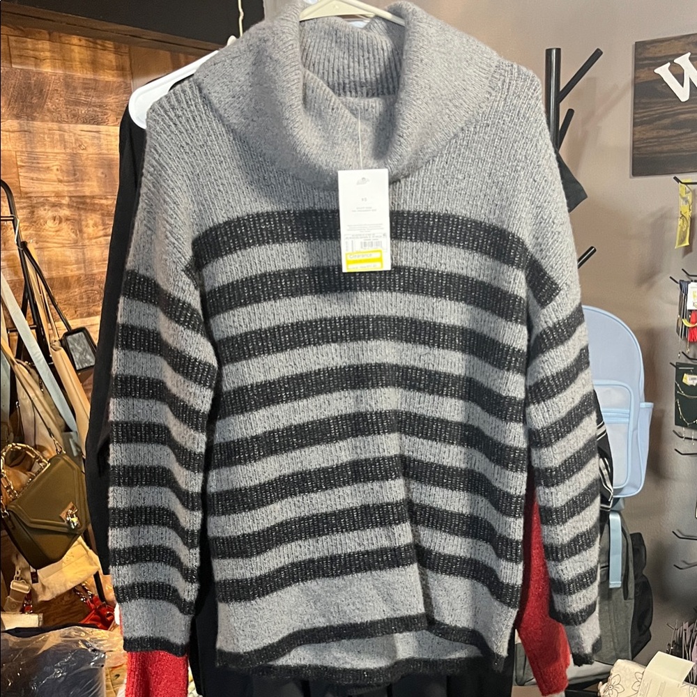 Isabel Maternity by Ingrid & Isabel Gray and Black Striped Sweater